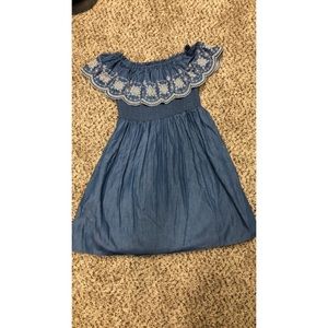 Off the shoulder jean dress
